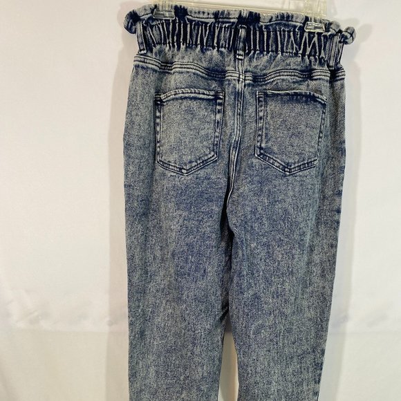 Wild Fable Ruffle Top Elastic Waist Blue Denim Jeans EUC Women's Size 8 - Picture 10 of 16